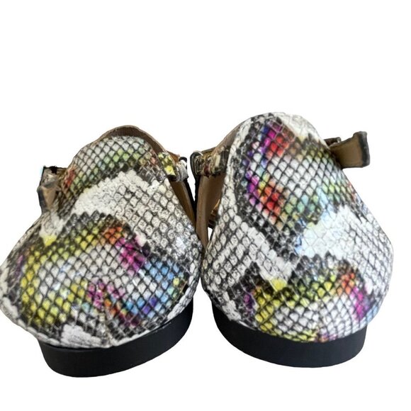 Naturalizer Tinsley Sandals Womens 6W EU 36 Wide Leather Faux Snakeskin Flat - Picture 7 of 10